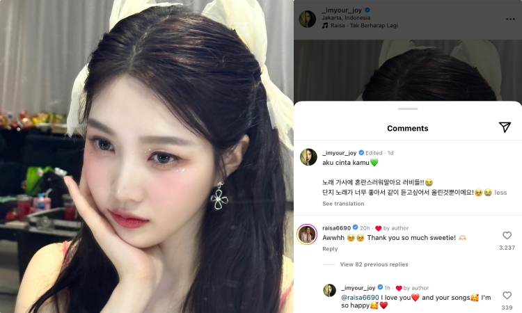 tangkapan layar Instagram Joy Red Velvet./ Instagram - Image