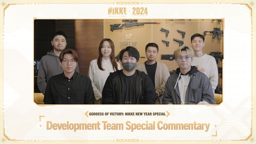 Director Yoo Hyung-suk (Memakai Masker Abu-Abu) Bersama Beberapa Anggota Tim Pengembang Game Goddess of Victory: NIKKE Beri Kabar Terkait Konten yang DIhadirkan Pada 2024. / Sumber : X / @NIKKE_en - Image