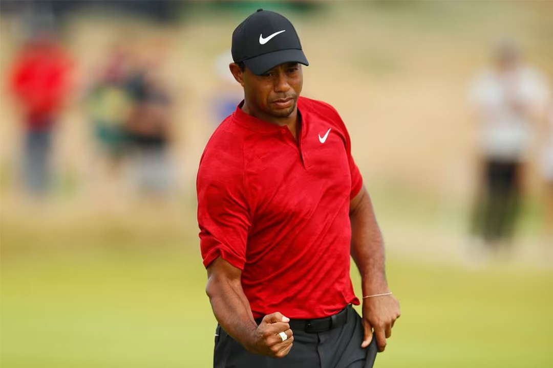 Tiger Woods ketika babak final kejuaraan golf terbuka pada 2018 di Inggris. - Image