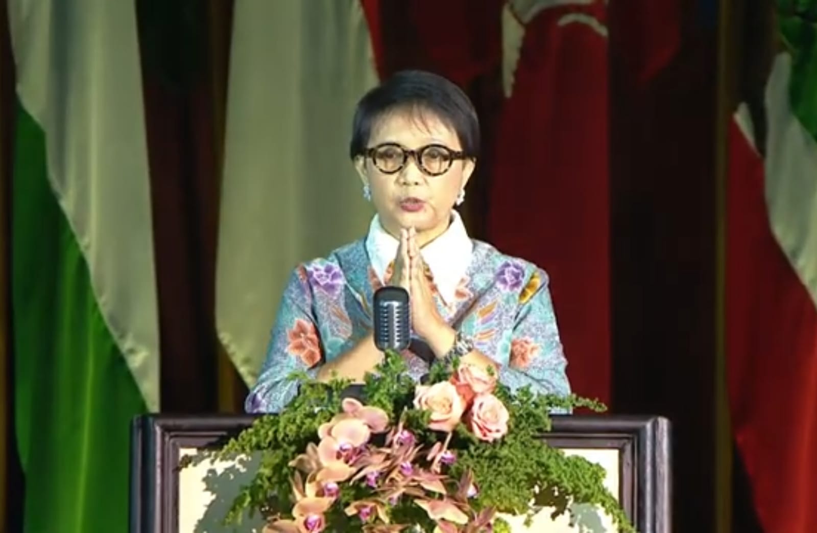 Menteri Luar Negeri Indonesia Retno Marsudi mengatakan bahwa ada satu utang RI yang belum dibayar yaitu kemerdekaan Palestina. - Image