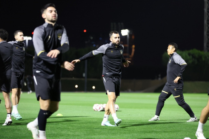 PERSIAPAN TERAKHIR: Timnas Indonesia akan melakoni laga uji coba tertutup menghadapi Iran pada Rabu (10/1) sebagai persiapan terakhir jelang Piala Asia 2023. - Image