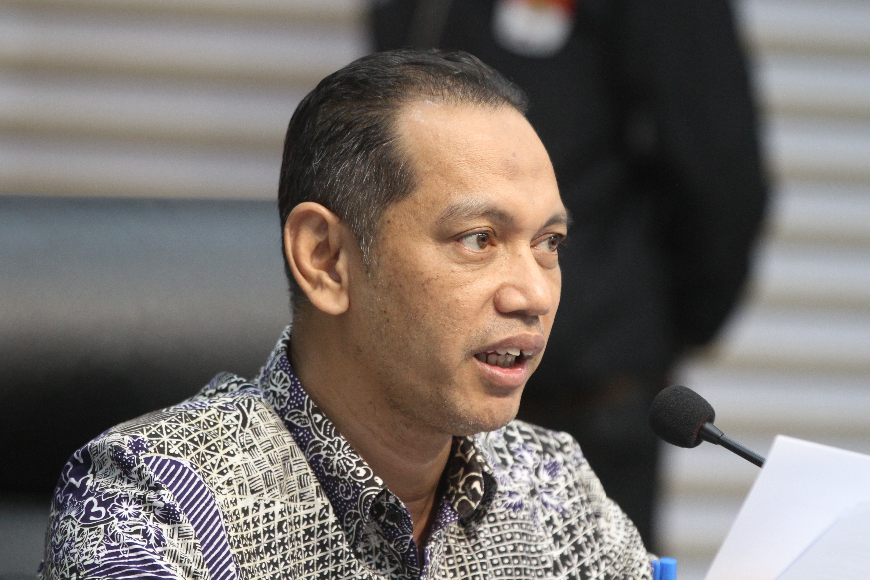 Ketua KPK Nurul Ghufron dalam konferensi Pers di Gedung KPK, Jumat (12/1/2024). - Image