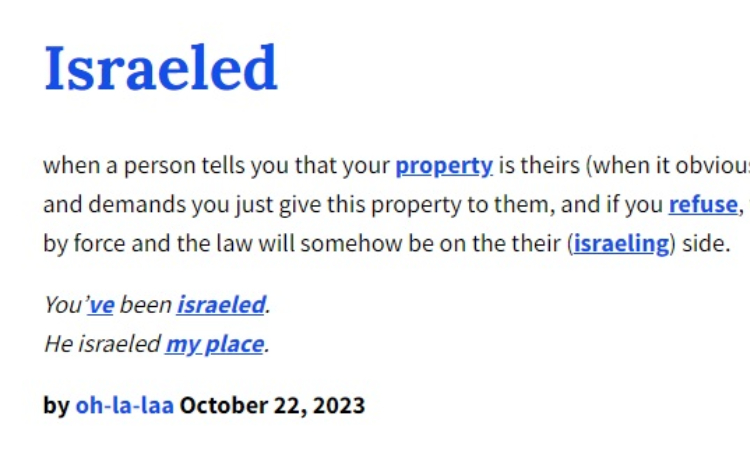 kata Israeled ditambahkan dalam Urban Dictionary - Image