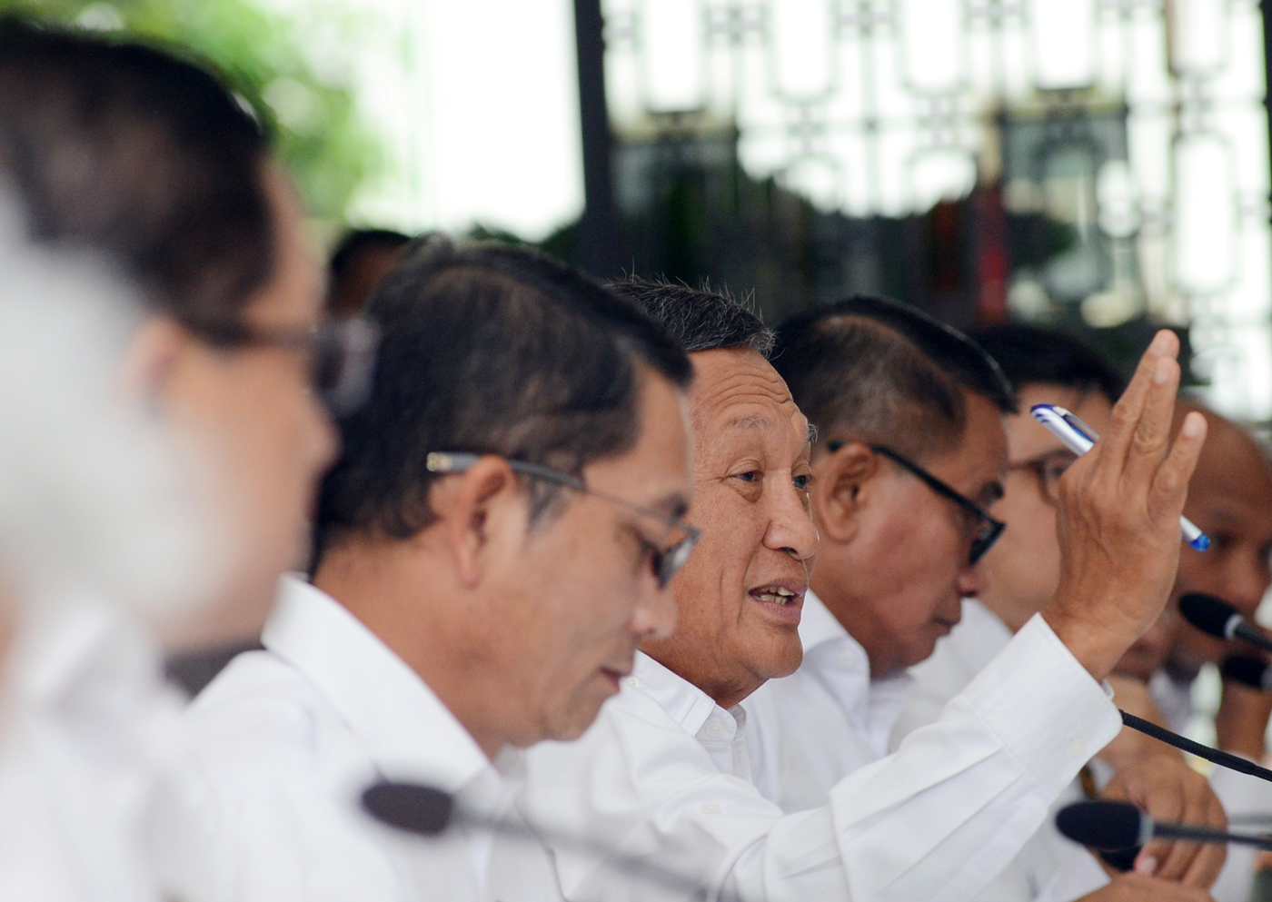 Menteri ESDM Arifin Tasrif didampingi para petinggi Kementerian ESDM saat konferensi pers terkait ca