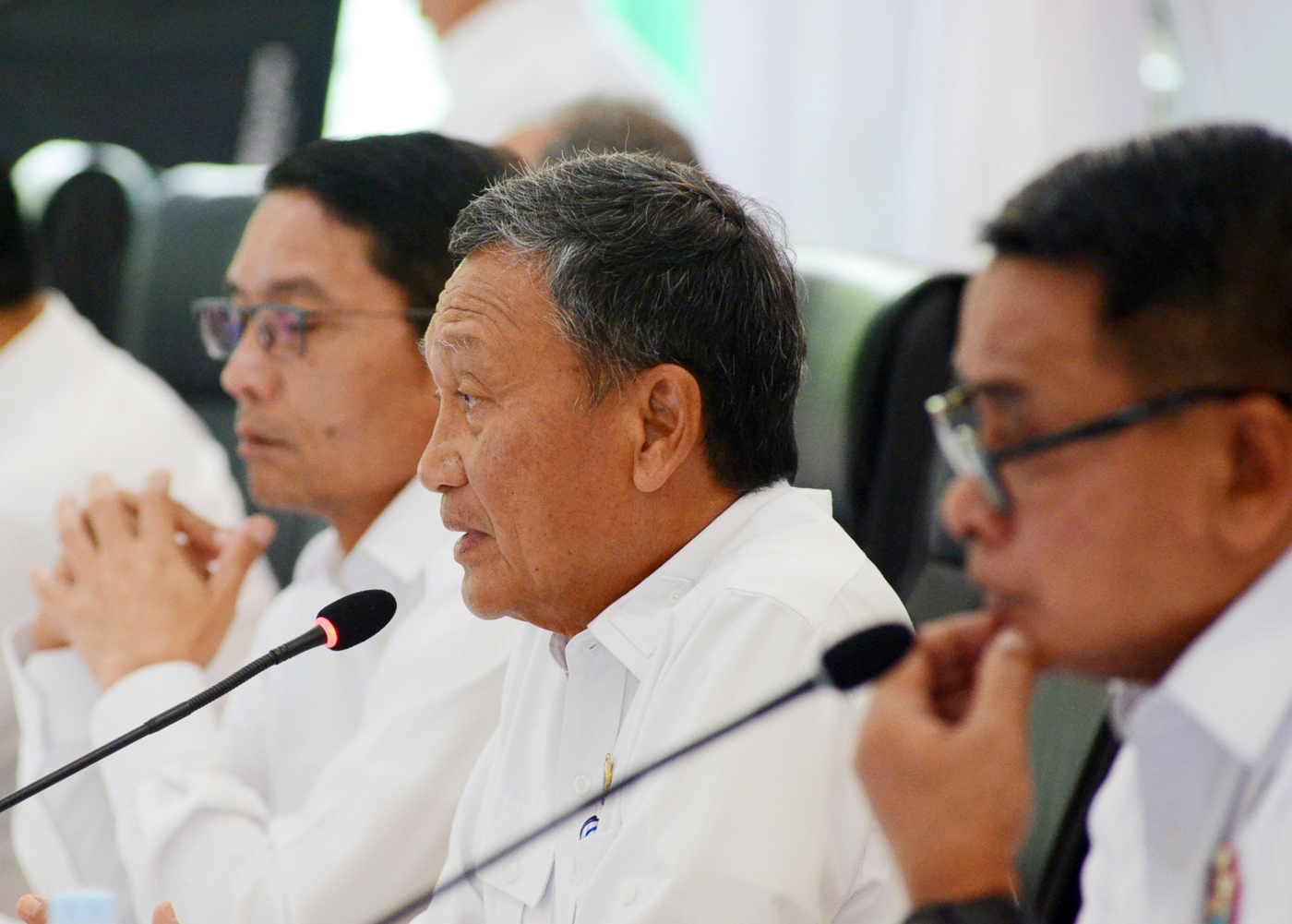 Menteri ESDM Arifin Tasrif didampingi para petinggi Kementerian ESDM saat konferensi pers terkait ca