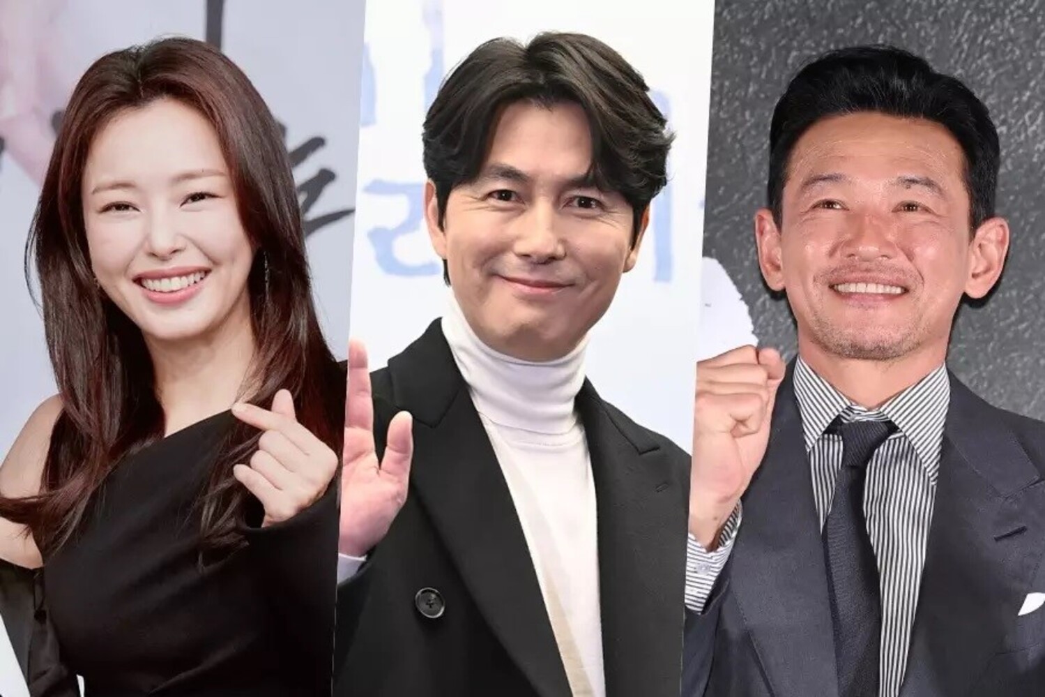 Aktor asal Korea Selatan Honey Lee, Jung Woo Sung, dan Hwang Jung Min. Sumber foto: Soompi - Image