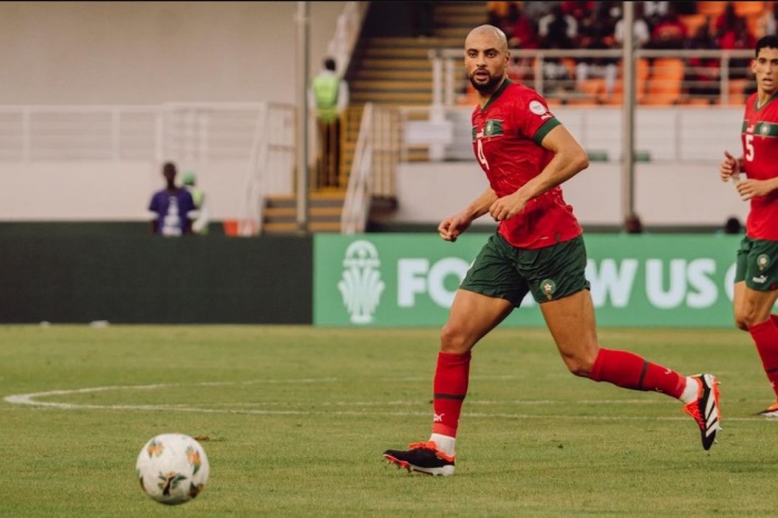 Sofyan Amrabat selaku jenderal lini tengah Maroko yang mampu menjaga kestabilan permainan timnya melawan Tanzania (Instagram Sofyan Amrabat) - Image