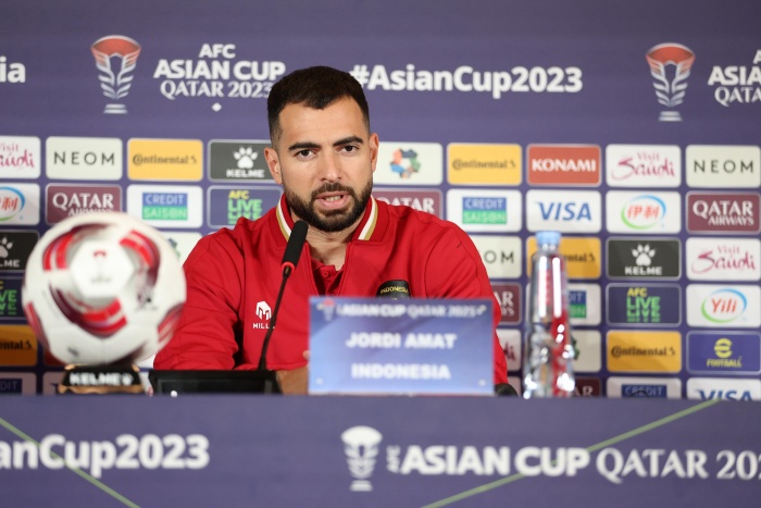 JANJIKAN YANG TERBAIK: Jordi Amat menjanjikan performa terbaik Timnas Indonesia dalam menghadapi Vietnam dalam laga Grup D Piala Asia 2023. (PSSI) - Image