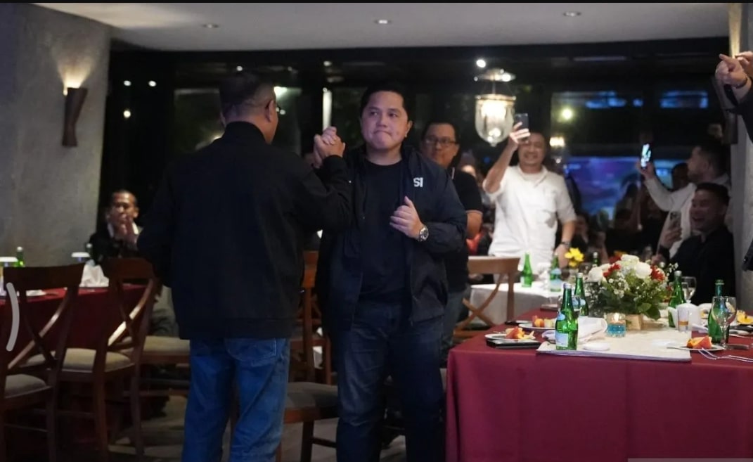 Erick Thohir apresiasi kemenangan Timnas Indonesia di Piala Asia dan janjikan bonus./ANTARA/HO-PSSI. - Image