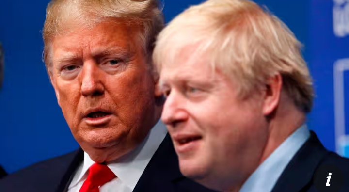 Boris Johnson bersama Donald Trump pada pertemuan puncak NATO pada tahun 2019. Sumber Foto: Peter Nicholls/AFP/Getty Images - Image