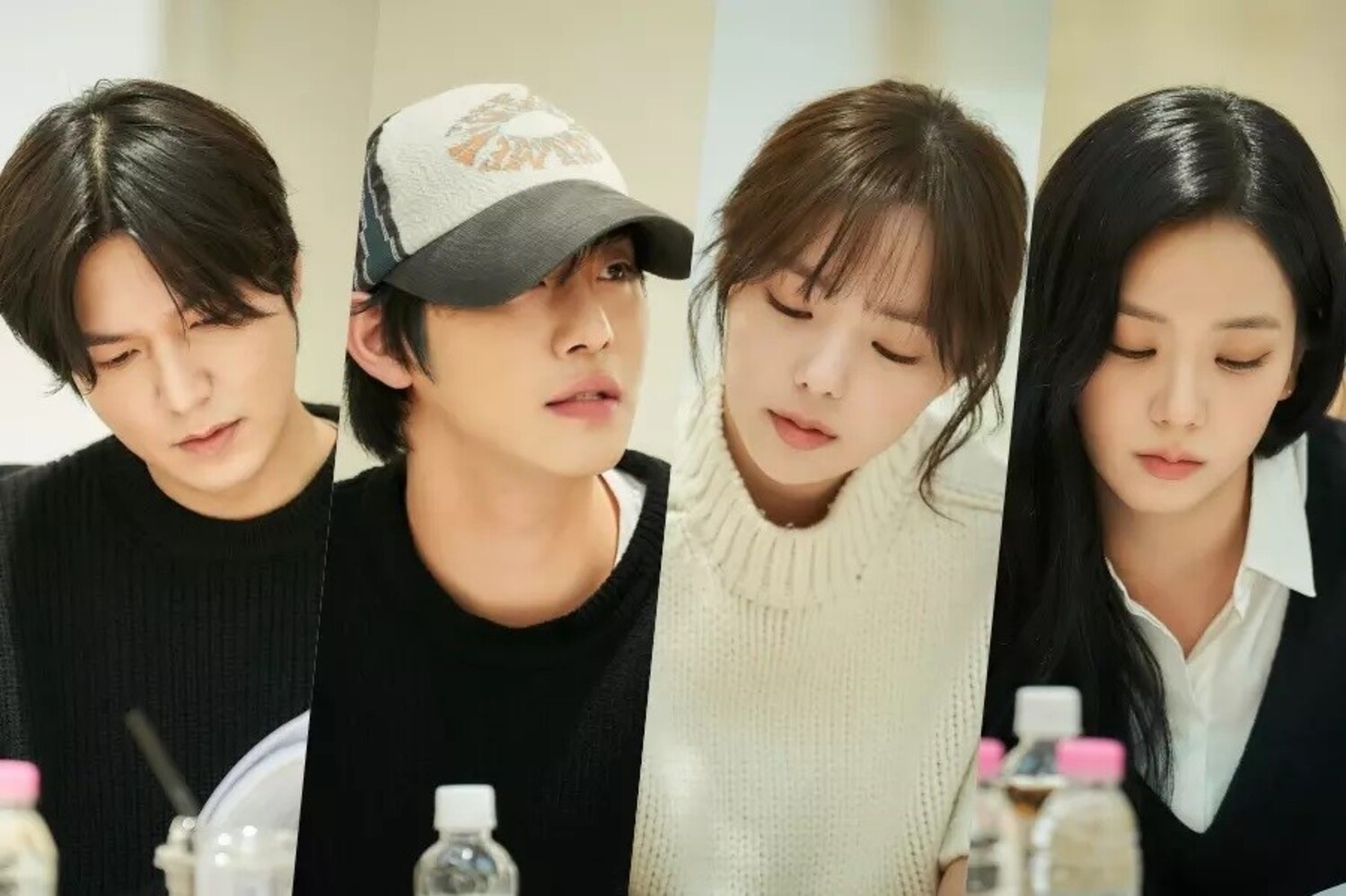 Para pemain Omniscient Readers Viewpoint Lee Min Ho, Ahn Hyo Seop, Chae Soo Bin, dan Jisoo BLACKPINK. Sumber foto: Soompi - Image