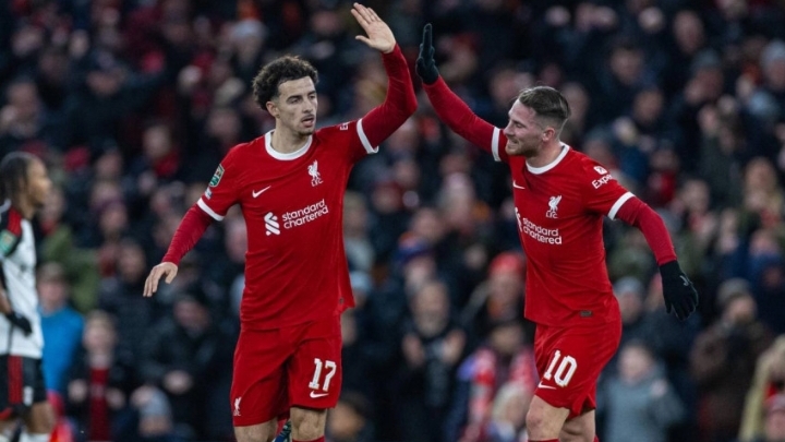 Pemain Liverpool melakukan Selebrasi gol./liverpoolfc.com - Image