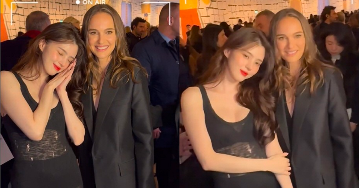 Han So Hee berfoto dengan Natalie Portman di acara Dior./Instagram @marieclairekorea - Image