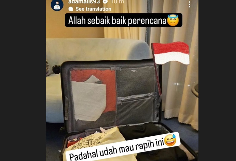 Adam Alis sudah bersiap diri untuk pulang ke Indonesia, sebelum Timnas Indonesia memastikan kelolosannya ke 16 besar Piala Asia 2023. - Image