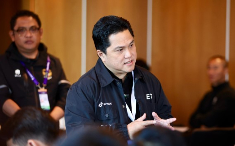 Erick Thohir memberi semangat pemain Timnas Indonesia./PSSI - Image