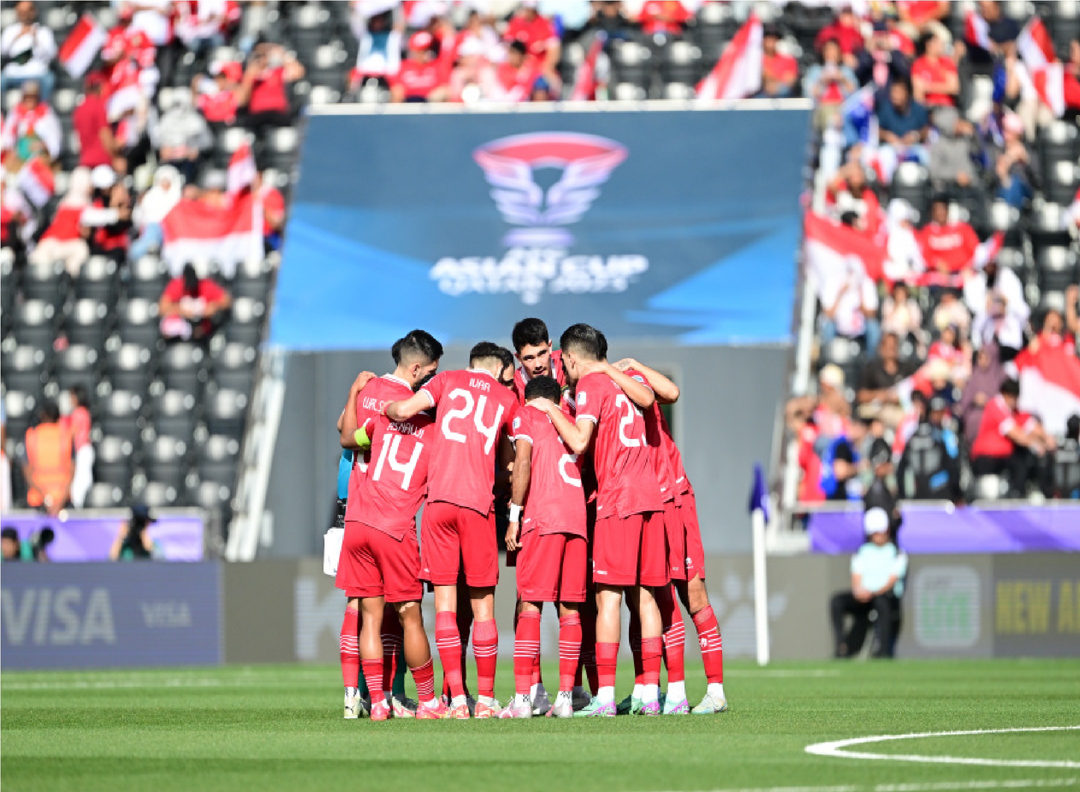 Timnas Indonesia gagal lolos ke babak 8 besar Piala Asia 2023 setelah takluk 4-0 dari Australia Minggu (28/1) di Stadion Jassim Bin Hamad, Qatar. / sumber:PSSI - Image