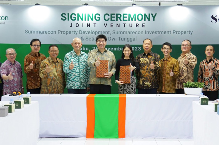 Penandatanganan kerjasama PT Setiawan Dwi Tunggal dengan PT Summarecon Investment Property untuk pengembangan superblok SouthCity Cinere senilai Rp 1 triliun. - Image