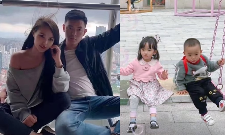 Potret Zhang Bo dan kekasihnya, Ye Chengchen (kiri) dan kedua anak kandung Zhang Bo, Zhang Ruixue dan Zhang Yangrui (kanan). (Daily mail) - Image