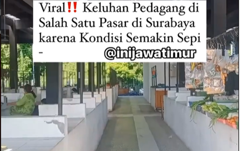 Video viral kondisi salah satu pasar fresh market di Surabaya. (Sumber: Instagram Ini Jawa Timur) - Image