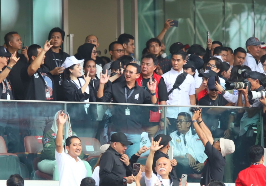 Basuki Tjahaja Purnama atau Ahok saat hadir kampanye akbar di Stadion Utama Gelora Bung Karno, Jakarta, Sabtu (3/2/2024). - Image