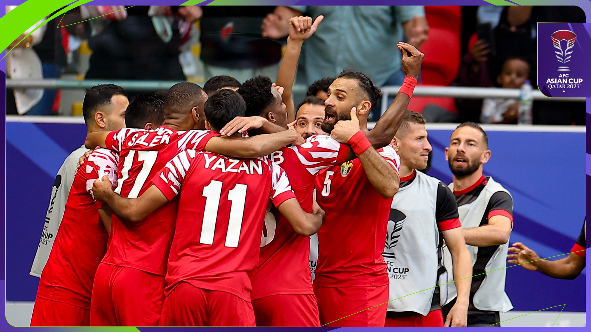 kebahagiaan Timnas Yordania yang berhasil maju ke semifinal Piala Asia pertamakalinya (Sumber Foto : AfcAsianCup) - Image