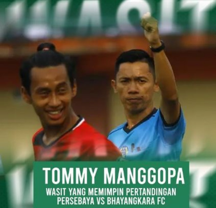 MANTAN PEMAIN: Tommy Manggopa ternyata pernah menjadi pemain profesional sebelum memilih jalur sebagai wasit PSSI. (Instagram/@persebayafans.27) - Image
