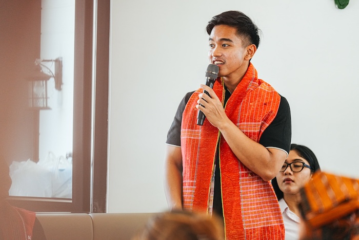 Ketua Umum Partai Solidaritas Indonesia (PSI) Kaesang Pangarep menyampaikan apabila hasil suara PSI di Pemilu 2024 melewati ambang batas parlemen. - Image