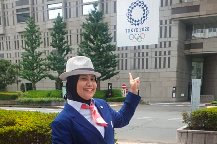 Lia saat bertugas di Olimpiade Tokyo 2020. - Image