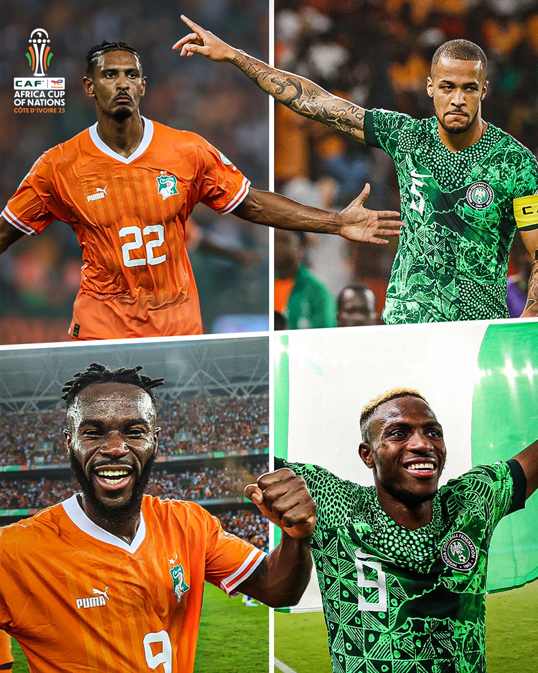 pertemuan dua negara di Final Piala Afrika 2023, Pantai Gading vs Nigeria (Sumber Foto : Caf_Online) - Image