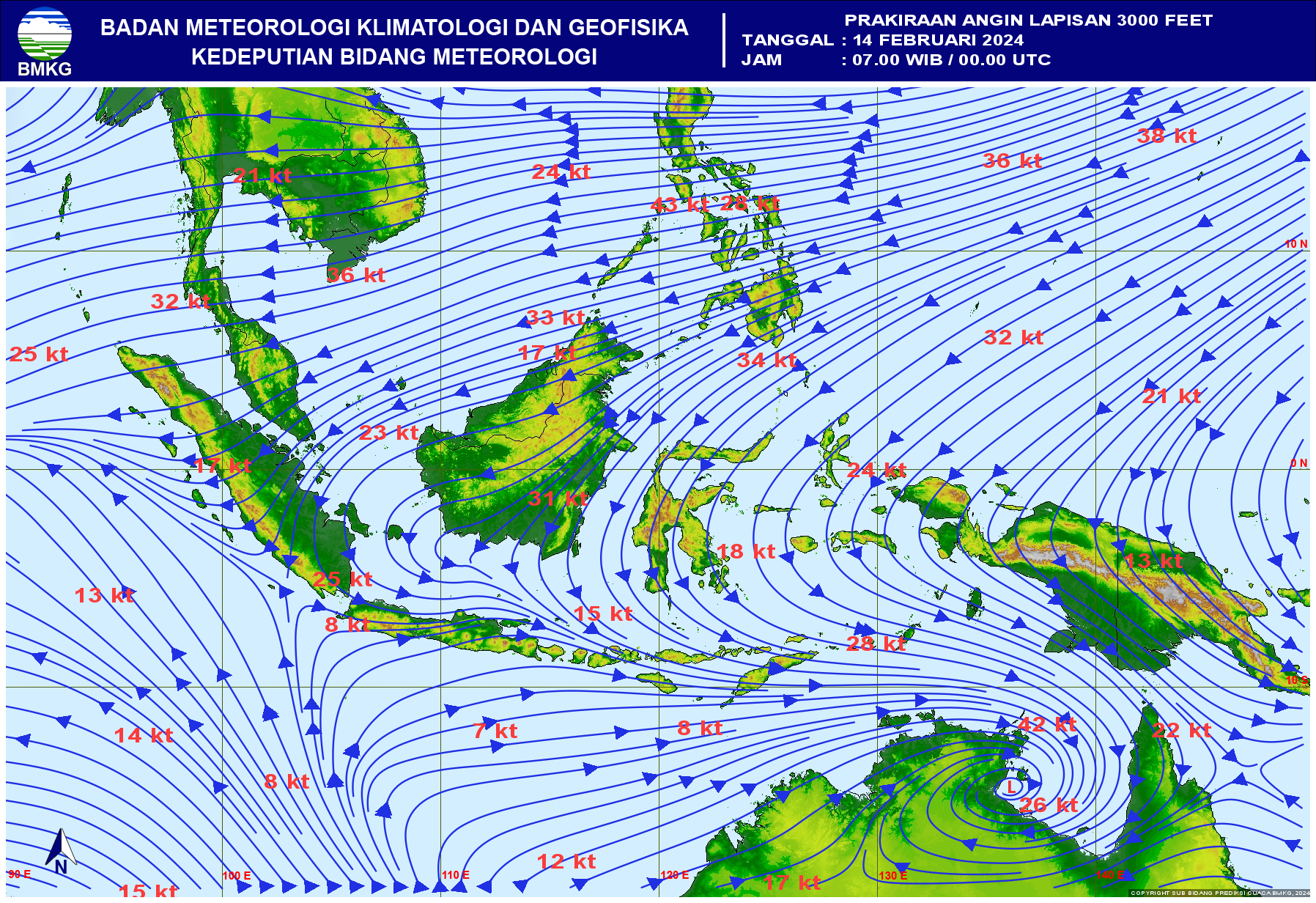 Prakiraan Angin dari Badan Meteorologi, Klimatologi, dan Geofisika./BMKG - Image