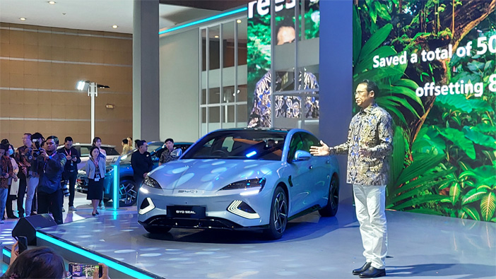 Salah satu produk BYD yang ikut dalam IIMS 2024 di JIExpo Kemayoran, Jakarta. - Image