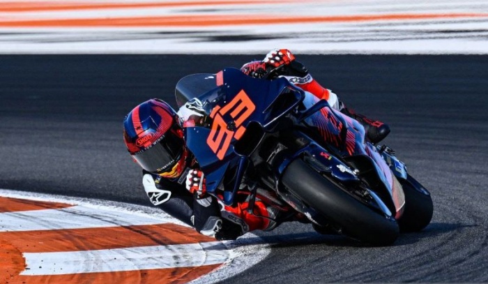 Marc Marquez saat melakoni sesi uji coba bersama Gresini Racing untuk MotoGP 2024 di Sirkuit RIcardo Tormo, Valencia, Spanyol, Selasa (28/11/2023). ANTARA/MotoGP - Image