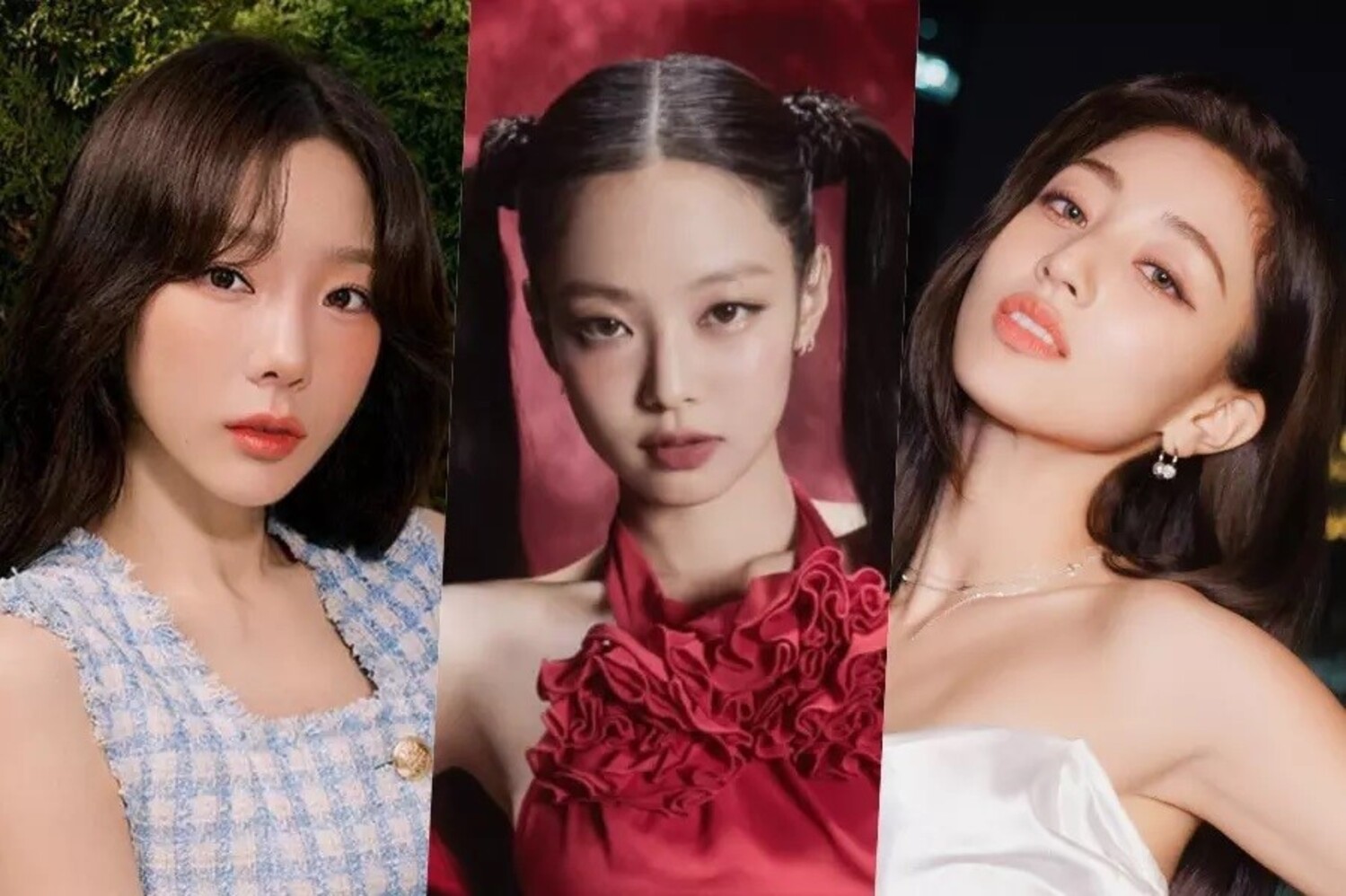 Penyanyi K-Pop Taeyeon SNSD, Jennie BLACKPINK, dan Jihyo TWICE. Sumber foto: Soompi. - Image