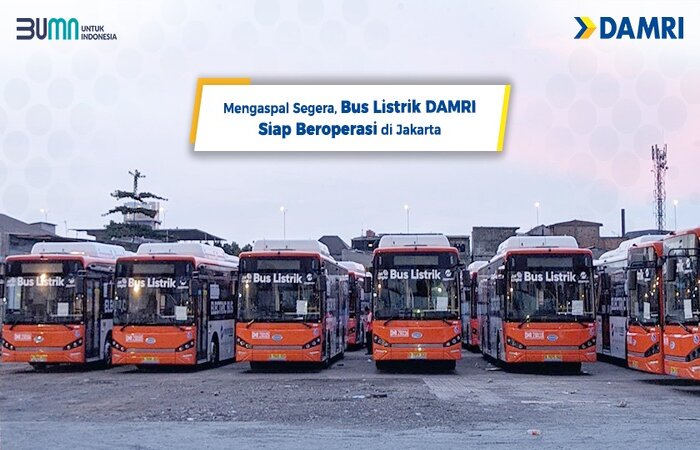 Bus listrik kerja sama antara Damri dan Transjakarta (damri.co.id) - Image