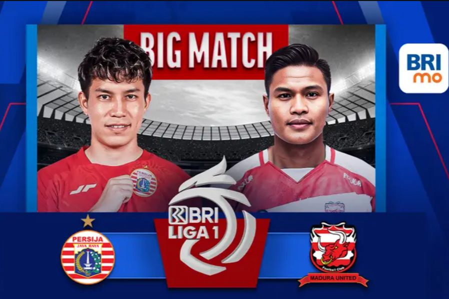 Informasi mengenai Link Live Streaming Pertandingan BRI Liga 1 antara Persija Jakarta menghadapi Madura United. (Sumber Foto: Vidio.com) - Image
