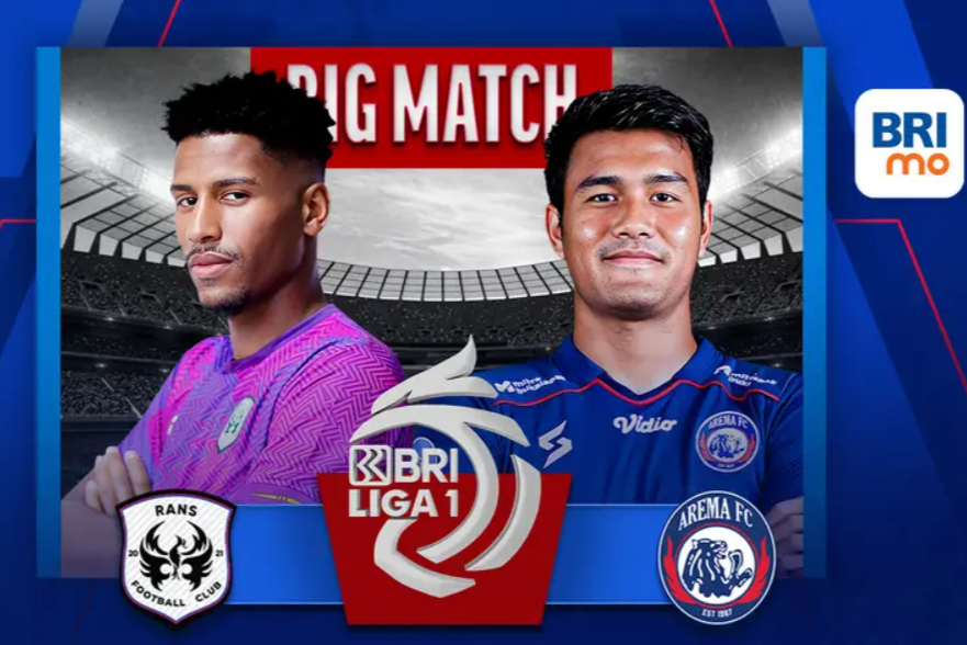 Informasi mengenai Link Live Streaming pertandingan BRI Liga 1 antara RANS Nusantara menghadapi Arema FC . (Sumber Foto: Vidio.com) - Image