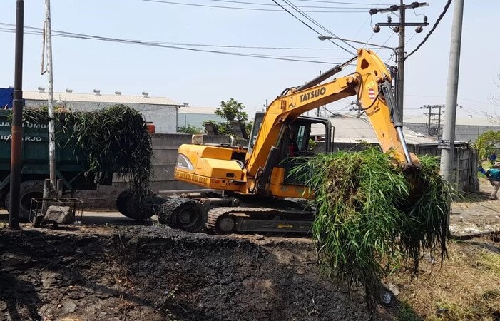 BPBD Jatim lakukan pembersihan sungai. - Image