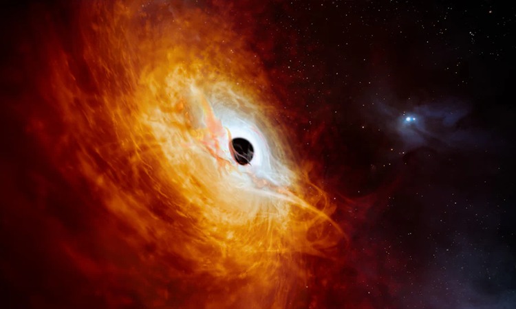 Ilustrasi Quasar J0529-435, inti terang dari galaksi jauh yang ditenagai oleh lubang hitam supermasif (washingtonpost.com) - Image