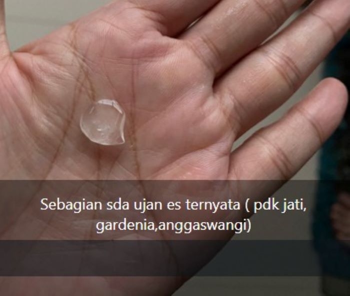 Hujan deras disertai es melanda Sidoarjo pada Senin hari ini (26/2) - Image