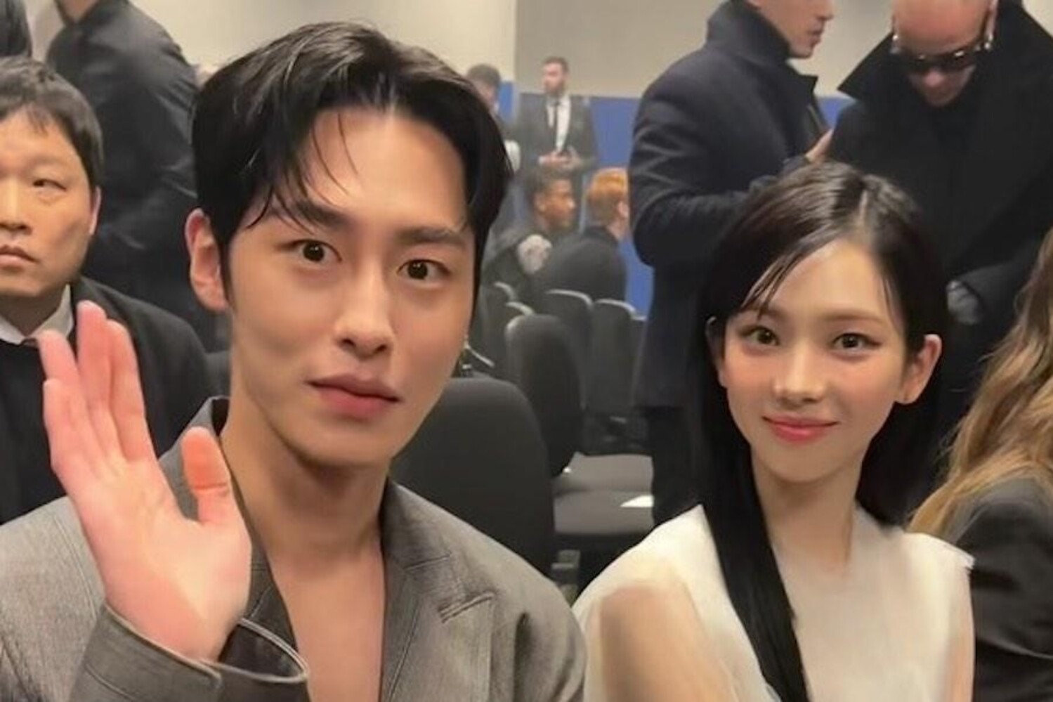 Aktor asal Korsel Lee Jae Wook dan Karina aespa. Sumber foto: Soompi - Image
