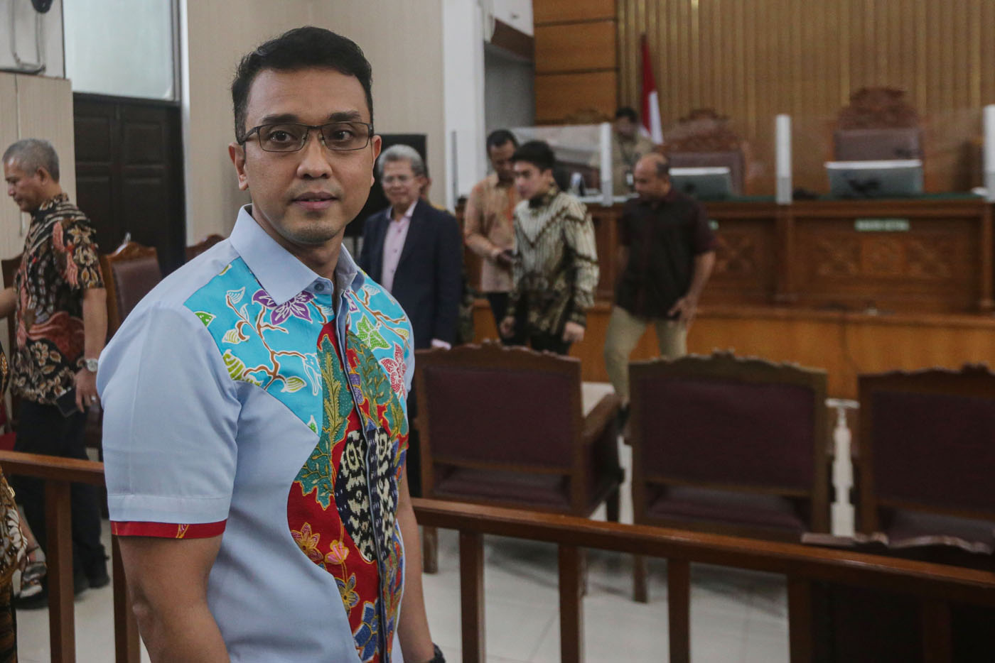 Pemohon Aiman Witjaksono saat menghadiri sidang praperadilan di Pengadilan Negeri Jakarta Selatan, J