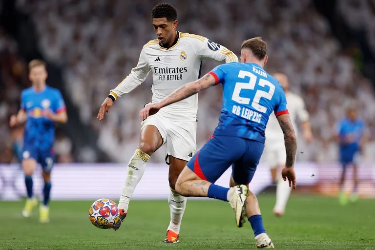 Potret Jude Bellingham dalam pertandingan Real Madrid vs RB Leipzig di babak 16 besar Liga Champions./(Sumber Foto : Media Real Madrid) - Image