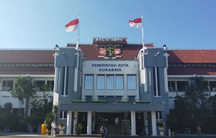 Ilustrasi - Balai Kota Surabaya kantor pemerintah daerah setempat. ANTARA/HO-Diskominfo Surabaya - Image