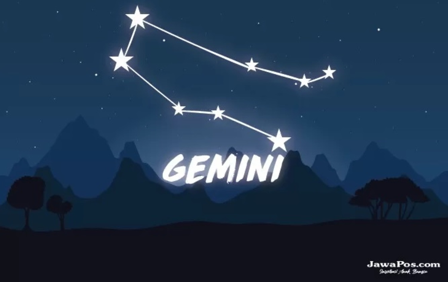 Ilustrasi zodiak Gemini. (Kokoh Praba Wardani/Dok. JawaPos.com) - Image