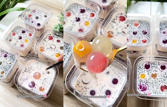 Fruit Jelly Ball, takjil untuk berbuka puasa dan ide jualan dengan rasa enak, segar, mudah dibuat. (TikTok @dapurbundazio) - Image
