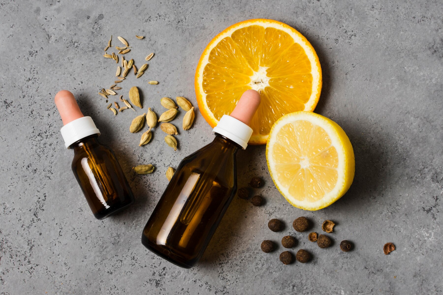 Ilustrasi serum dan lemon yang mengandung vitamin C./ (Freepik) - Image