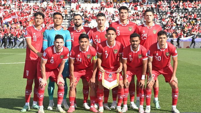 Skuat Garuda saat menghadapi Australia pada babak 16 besar piala asia 2023 (Antara/yusran uccang). - Image