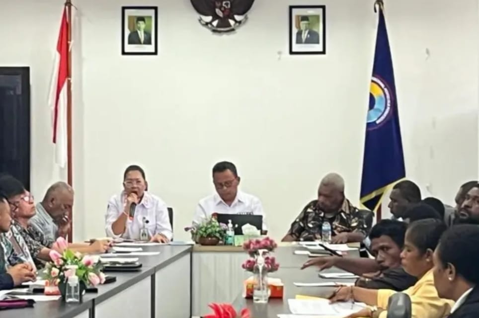 Pos Lintas Batas Negara (PLBN) Skouw di Distrik Muara Tami, Kota Jayapura, Papua, kembali menerima kunjungan pejabat dan delegasi dari Papua Nugini (PNG) pada Rabu (20/3) lalu. (Istimewa) - Image