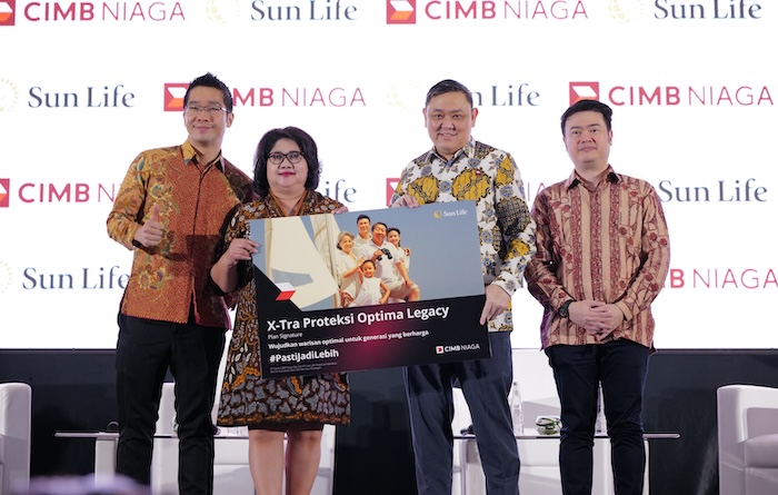 PT Sun Life Financial Indonesia (Sun Life Indonesia), bersama dengan PT Bank CIMB Niaga Tbk (CIMB Niaga), meluncurkan produk terbaru yakni, X-Tra Proteksi Optima Legacy. - Image