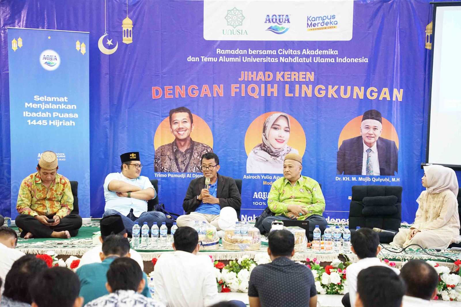anusia tersebut menjadi perhatian dalam Safari Ramadan Civitas Akademika Universitas Nahdlatul Ulama Indonesia (UNUSIA) bersama Aqua menggelar kajian mengenai fiqih lingkungan. (Istimewa) - Image